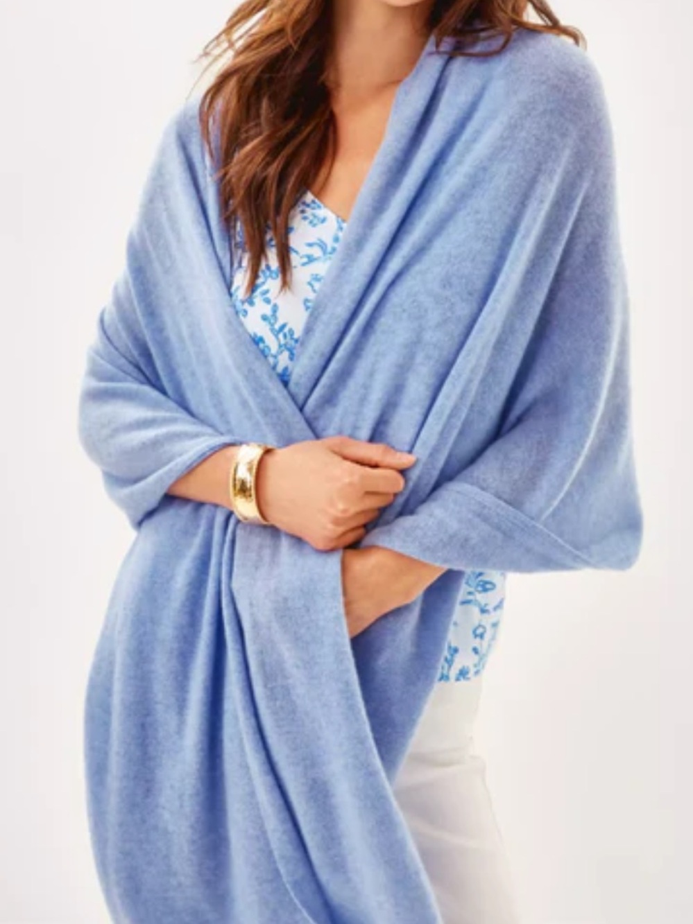 LILLY PULITZER Heathered Jacaranda Blue Lanelle Cashmere Wrap